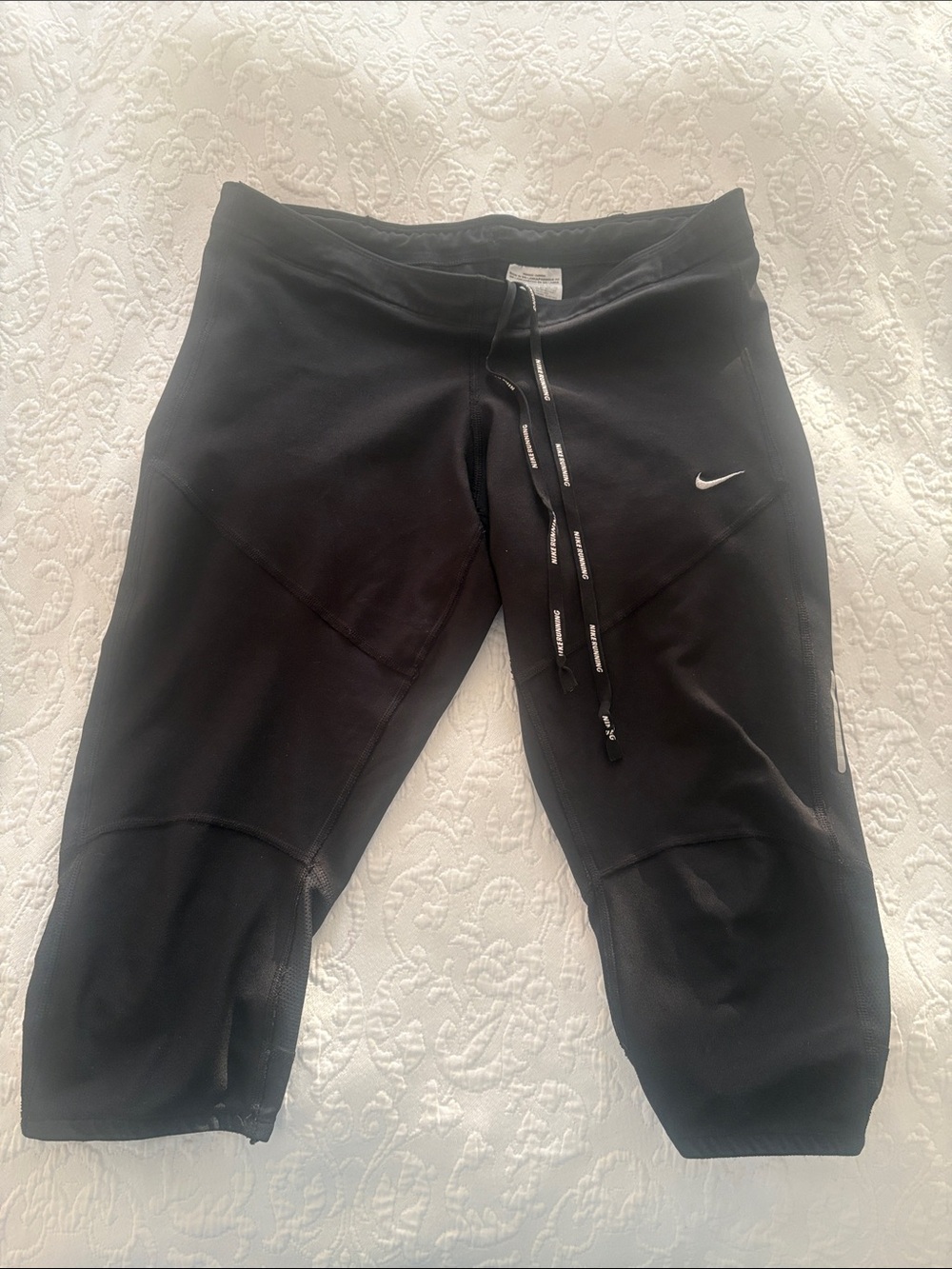 Nike Black Capri Leggings with Drawstring